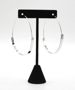 Flat Hoop Earrings EH700015  Silver